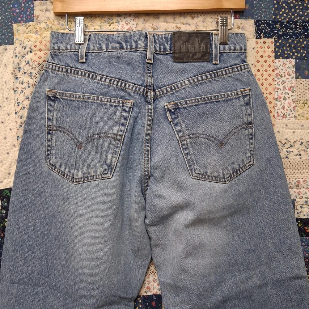 Y2K 1998 Levis Silvertab Baggy Fit Denim Blue Jeans Size 30x30 90s Streetwear